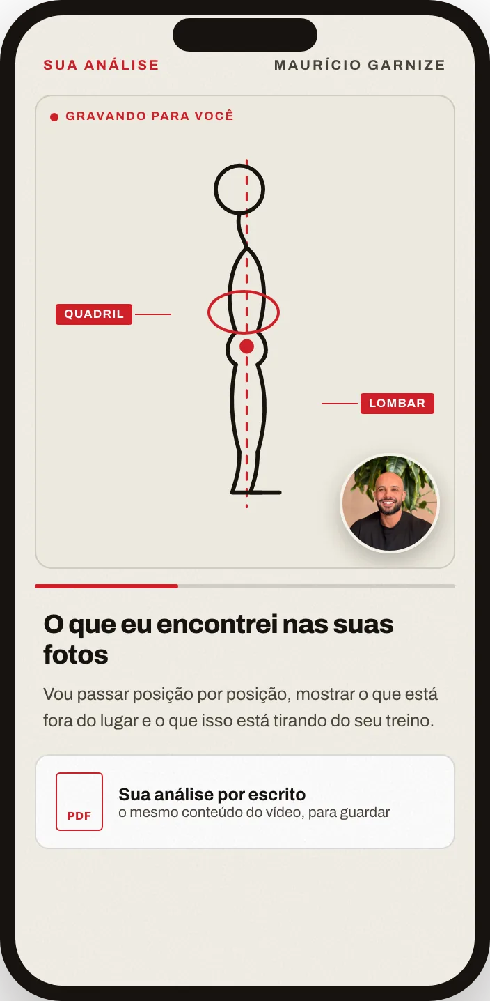 Tela da devolutiva em vídeo, com o registro marcado e o Maurício narrando